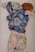 kvinna under avkladning Egon Schiele